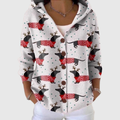 Cardigan comodo con cappuccio in maglia