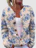 Irene | Cardigan con fiori blu