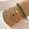 Lia | Set di bracciali con pietre verdi