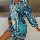 Emelia - Vibrante Abito Boho-Stampa