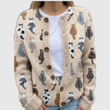 Charlotte™ | Cardigan con stampa di gatti