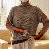 Eleanor | Maglione con Collo Alto Herringbone Luxe