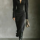 OFELIA | ABITO MAXI ELEGANTE CON SCOLLO A V