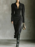 OFELIA | ABITO MAXI ELEGANTE CON SCOLLO A V