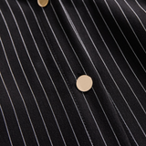 POPPY | ABITO CAMICIA NERO A RIGHE