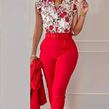 Florabel - Elegante completo con maniche a volant