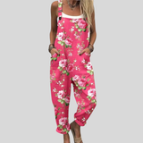 Salopette rosa con rose