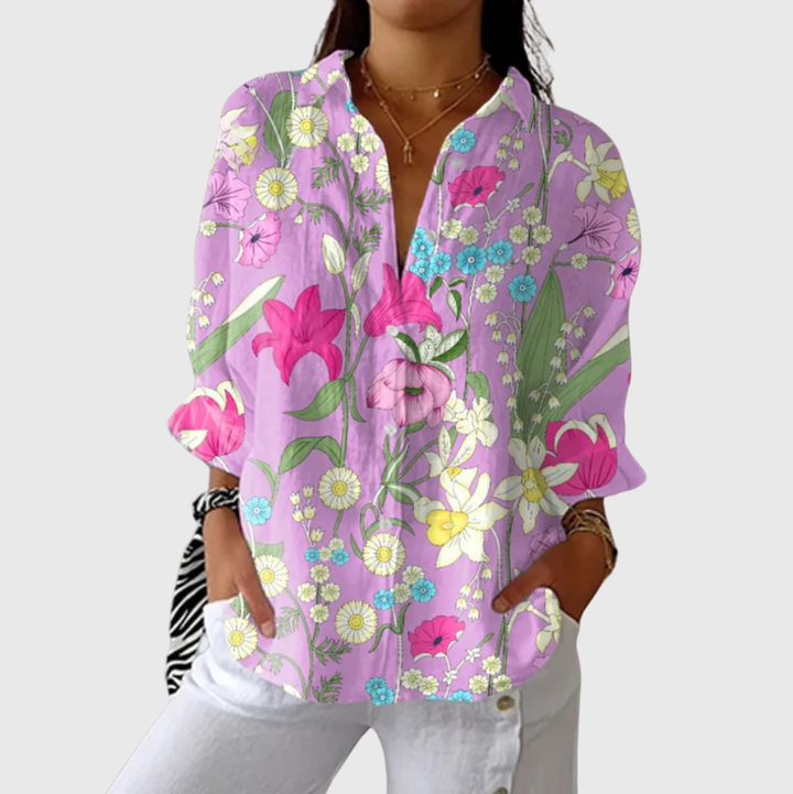 Blusa stampata leggera e colorata