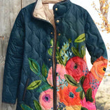 Wilma™ | Giacca imbottita con fiori su Blu Marino