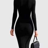 EADWINE | ABITO MIDI IN MAGLIA A COSTE CON ZIP FRONTALE