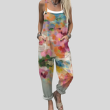 Salopette con fiori ad acquerello