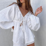 Alexandra - Top con Volant e Pantaloni Corti