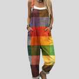 Salopette colorata in stile patchwork