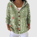 Cardigan a maglia con cappuccio