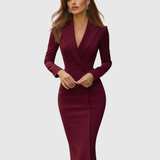 SELENEVA | ABITO MIDI ELEGANTE DAL TAGLIO SARTORIALE