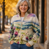 Birgit™ | Cardigan con Paesaggio Acquerellato