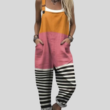 Salopette Color-Block Arancio-Rosa