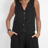 Aira - Ensemble Gilet con Bottoni & Pantaloni Larghi