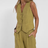 Aira - Ensemble Gilet con Bottoni & Pantaloni Larghi