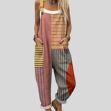 Salopette Color-Block con Strisce