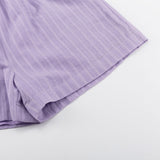 Viola - Completo con bottoni e pantaloni corti leggeri