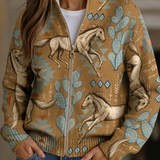 Beate™ | Cardigan con cavalli e cactus