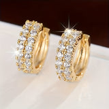 Orecchini a cerchio vintage in oro bianco con micro-zirconi