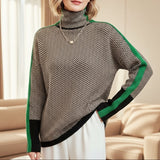 Eleanor | Maglione con Collo Alto Herringbone Luxe