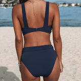 Claire | Costume da bagno monocolore a vita alta