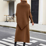 Scarlett - Completo elegante con maglione a collo alto e gonna