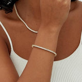 Bracciale tennis dorato con moissanite