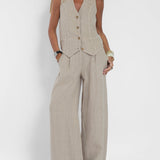 Aira - Ensemble Gilet con Bottoni & Pantaloni Larghi