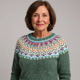 Luise™ | Pullover con motivo norvegese in verde abete