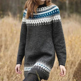 Käthe™ | Maglione lungo con orlo norvegese