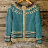 Henriette™ | Cardigan con motivo norvegese in Petrol