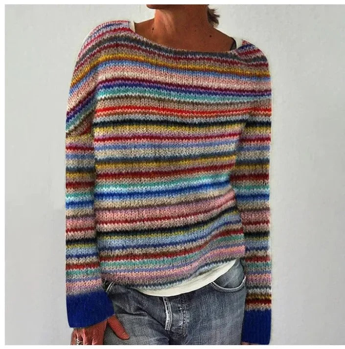 Marianna | Maglione a delicate righe arcobaleno