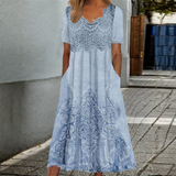 INDIGO | ELEGANTE ABITO MIDI CON MOTIVO FLOREALE
