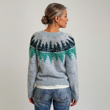 Elsbeth™ | Pullover con foresta di abeti in grigio