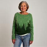 Adelheid™ | Pullover con Abeti in Verde Foresta