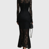 Monica | Elegante Maxidress con gonna a ruota in pizzo