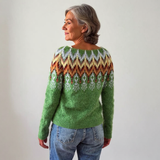 Friederike™ | Maglione con motivo norvegese in Verde