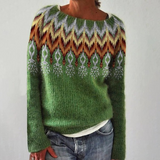 Friederike™ | Maglione con motivo norvegese in Verde