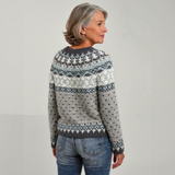Dörte™ | Pullover Grigio con Motivo Norvegese