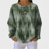 Irmtraud™ | Pullover con foresta di abeti in verde