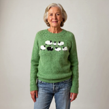 Elfriede™ | Maglione con pecore in verde