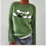Elfriede™ | Maglione con pecore in verde