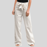 Joleen - Pantaloni da donna casual con cordoncino e vita elastica