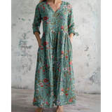 ELEANOR | MAXI ABITO VINTAGE CON MOTIVO FLOREALE