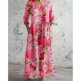 ELEANOR | MAXI ABITO VINTAGE CON MOTIVO FLOREALE