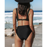 Claire | Costume da bagno monocolore a vita alta